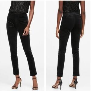 Banana Republic Sloan Black Velvet Pants Size 10